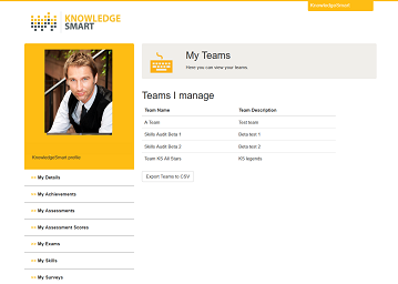 KnowledgeSmart User Profile My Teams